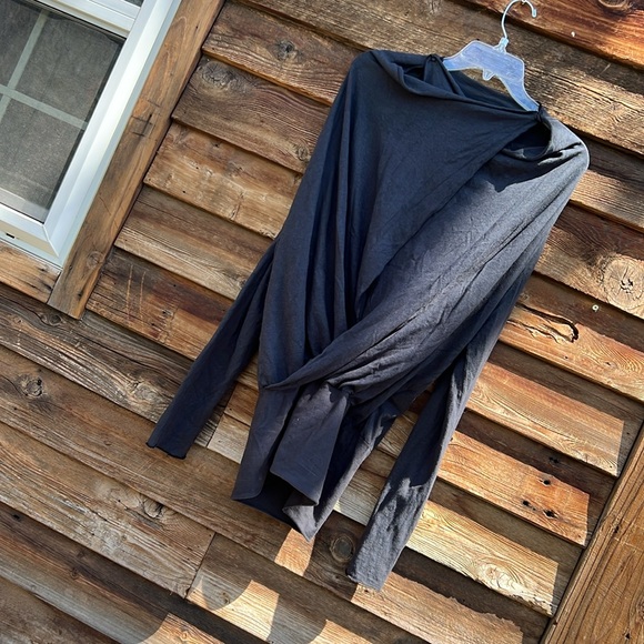 Gaia conceptions top long sleeve tunic black organic hemp cotton medium - Picture 1 of 5